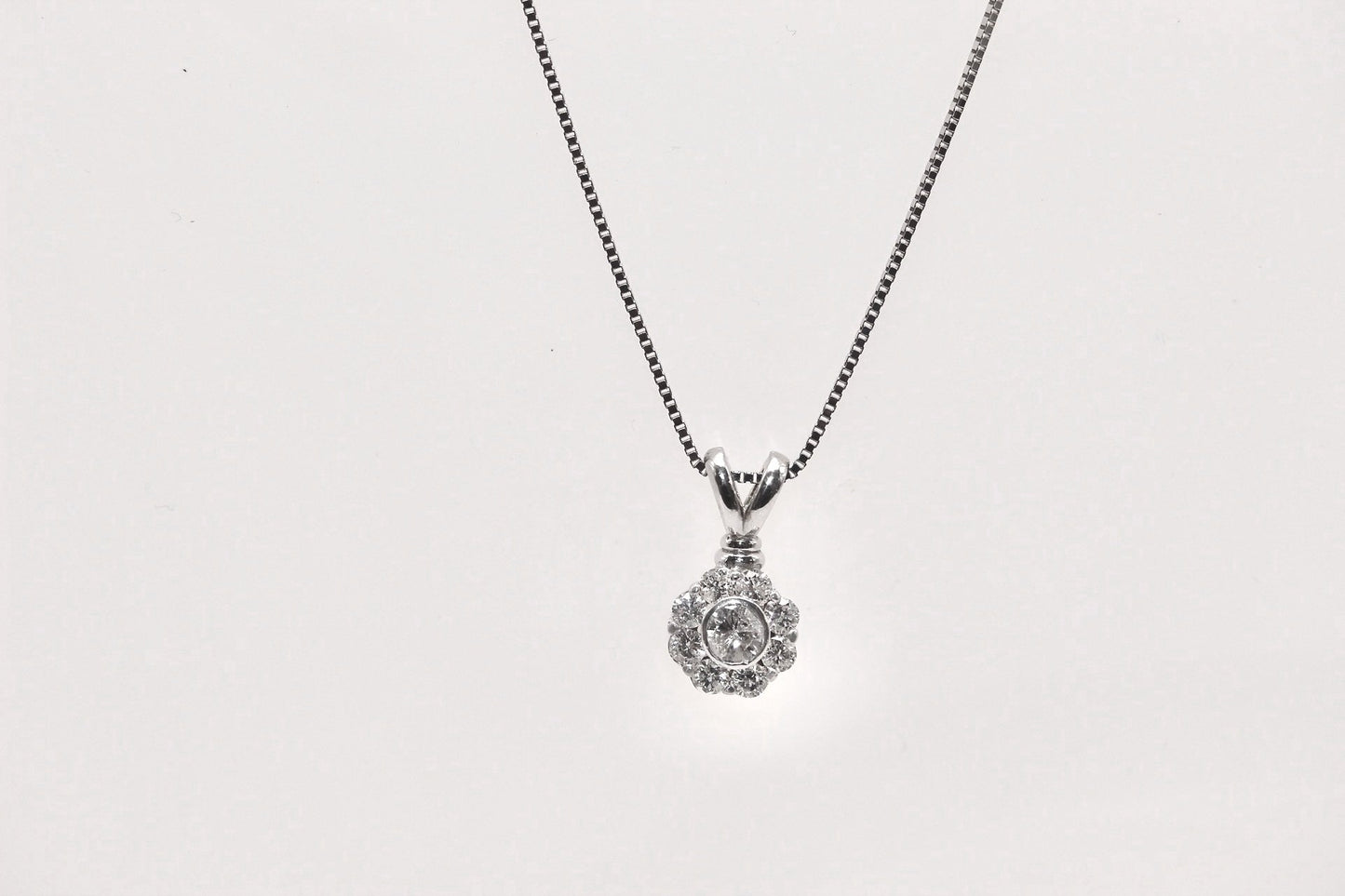 14k White Gold .50 Carat Diamond Pendant