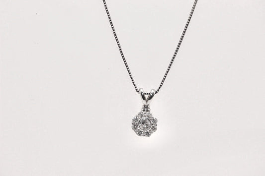 14K White Gold .50 Carat Diamond Pendant