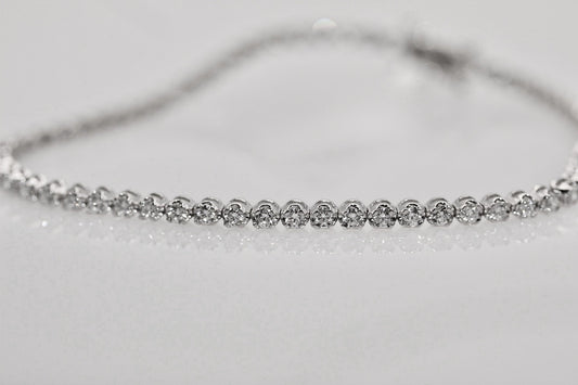 14K White Gold 1.03carat Diamond Tennis Bracelet