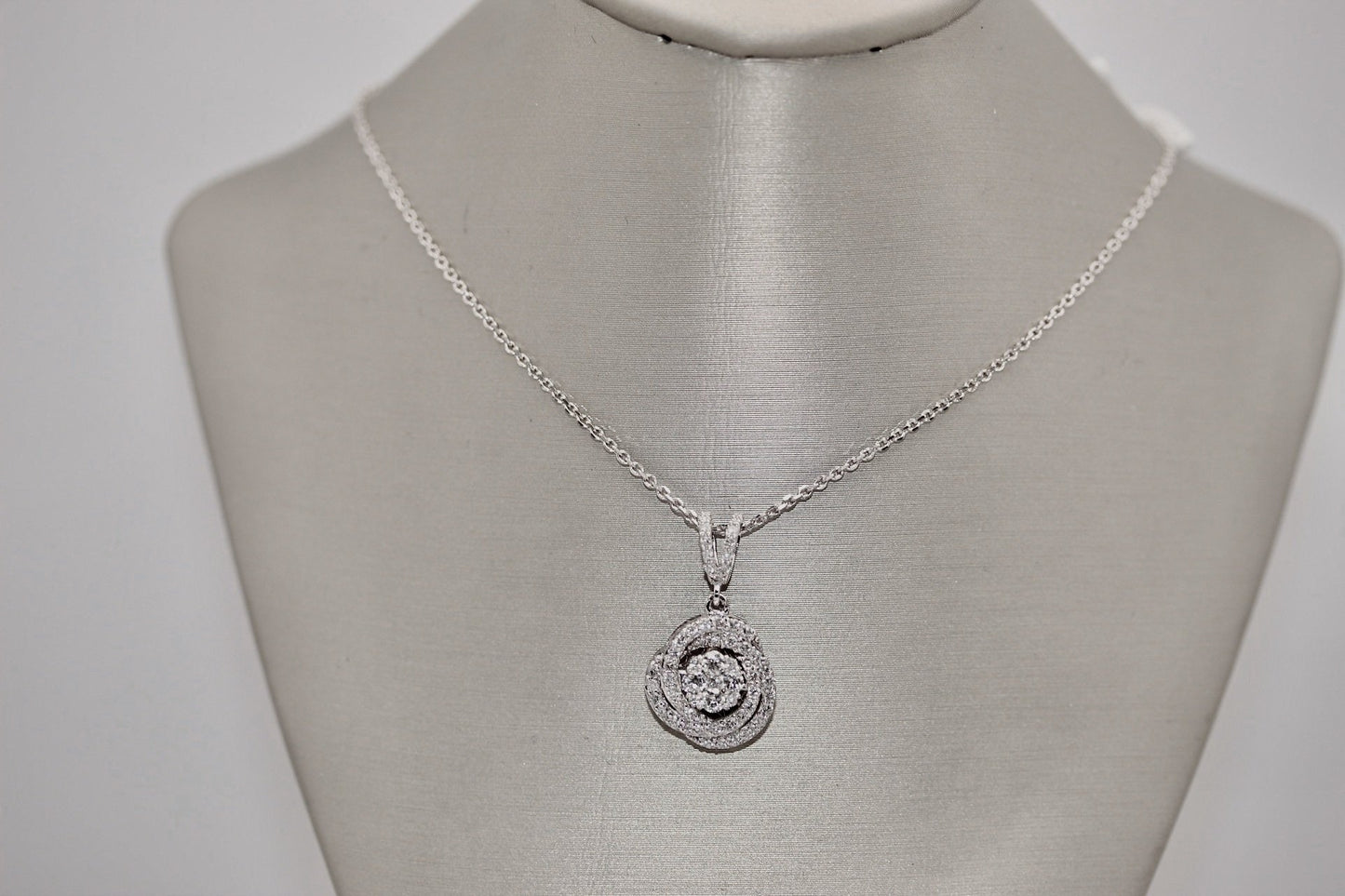 14K White Gold Diamond Necklace