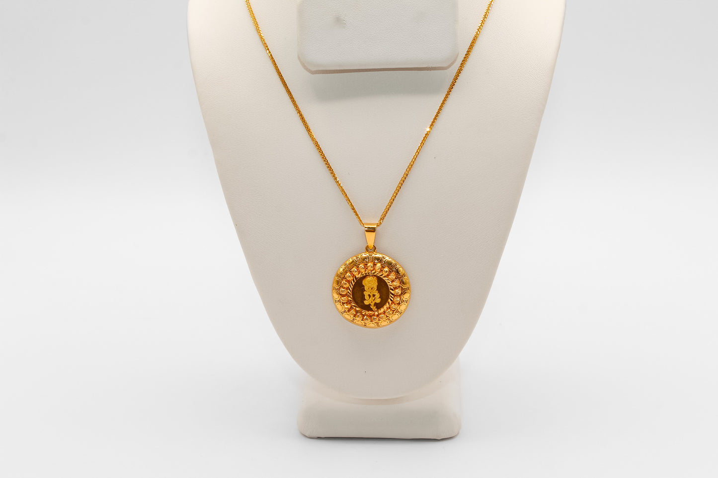 21K Gold Rose Beaded Pendant
