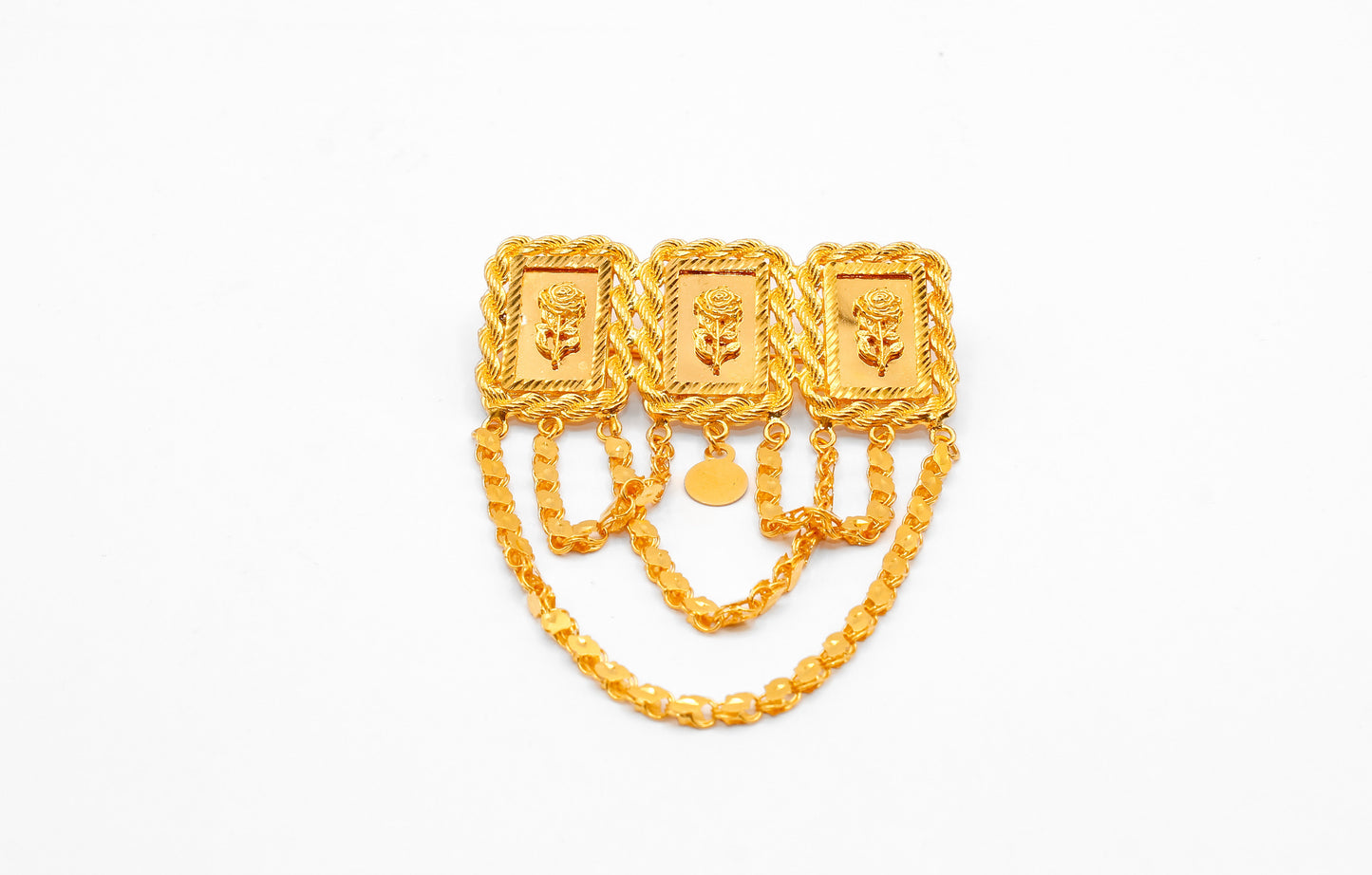 21K Gold Square Rose Pin