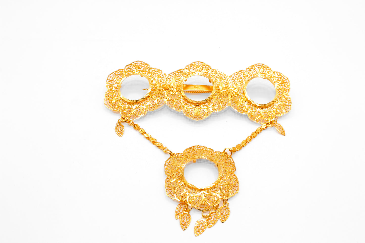 21K Gold Large 4 Coin Pin