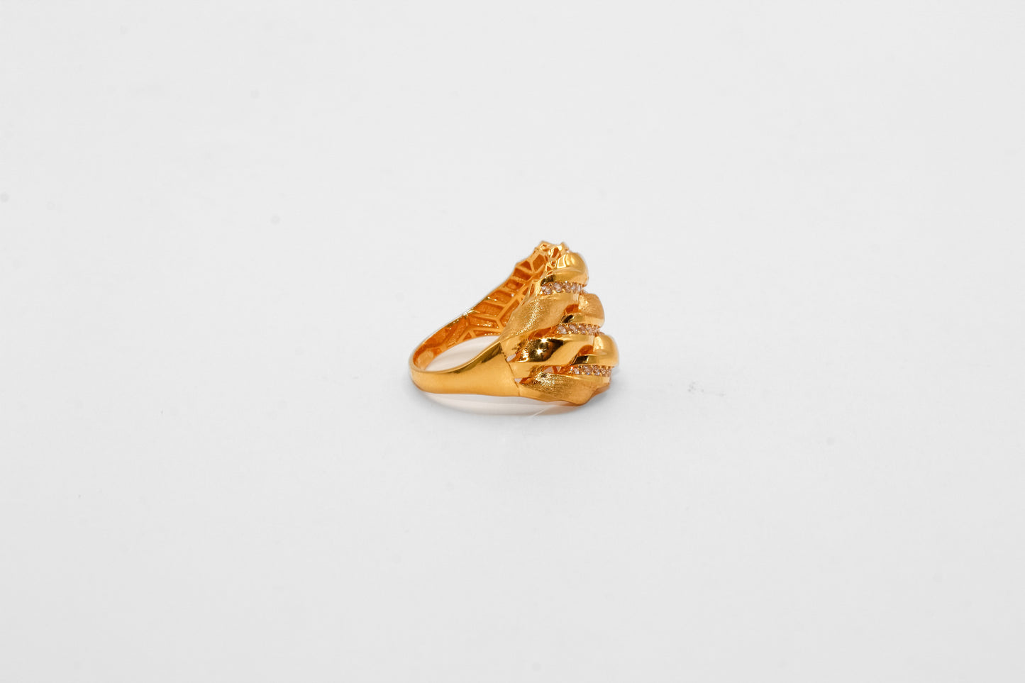21K Gold Wide Twist Ring