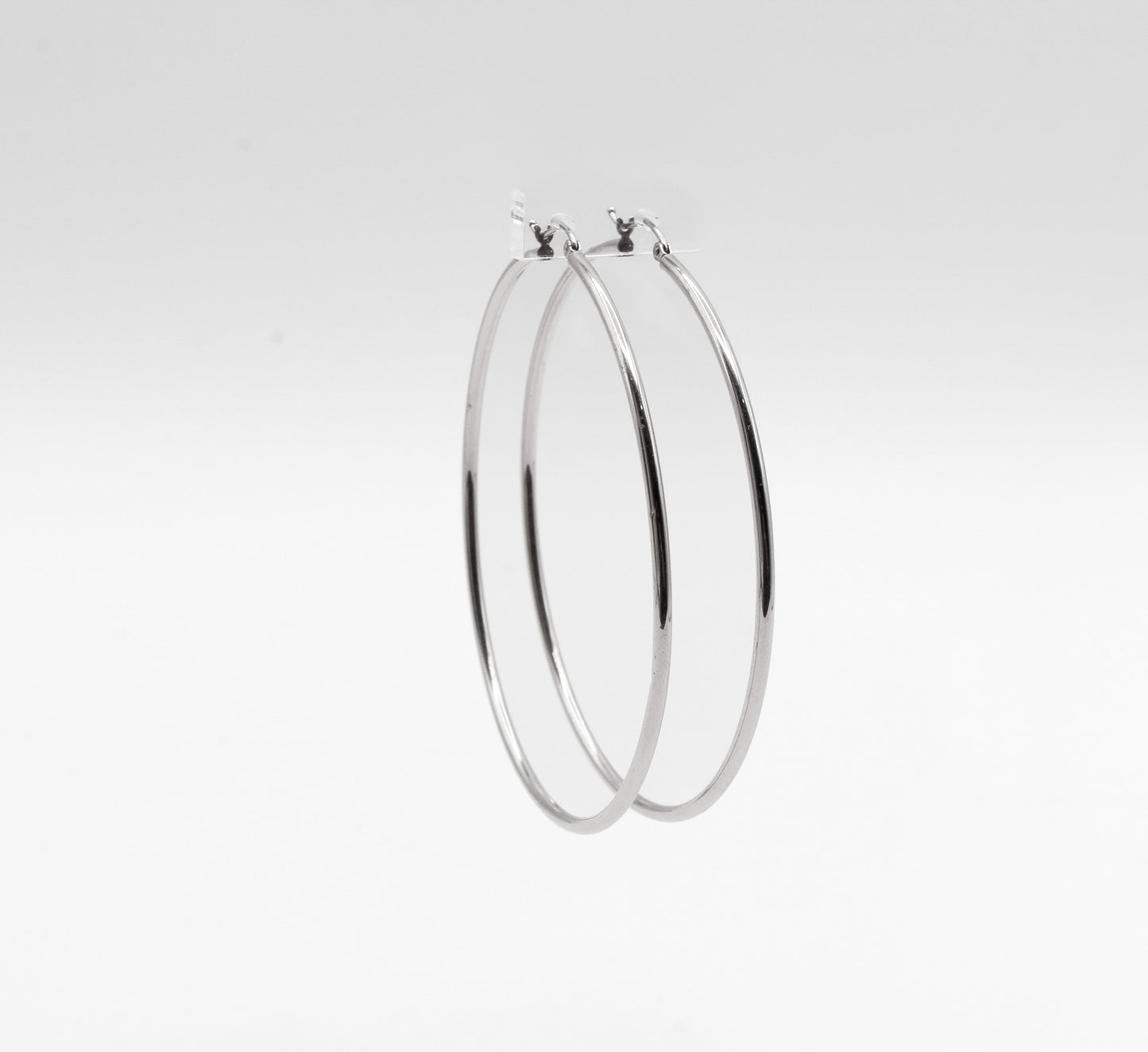 18K White Gold Hoop Earrings