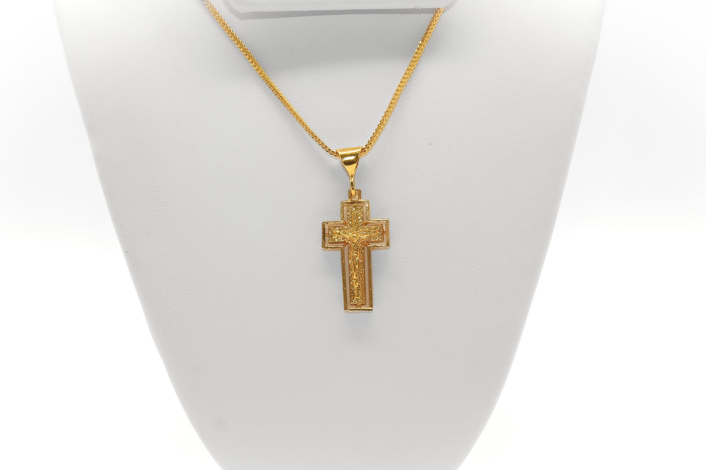 21K Gold Crucifix Cross Pendant