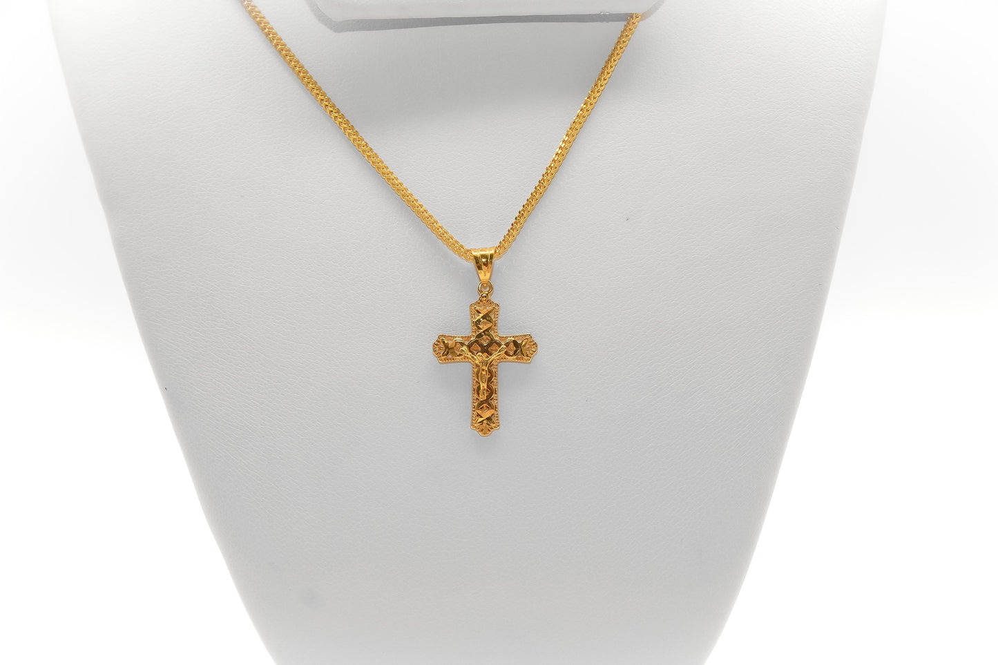 21K Gold Crucifix Cross Pendant