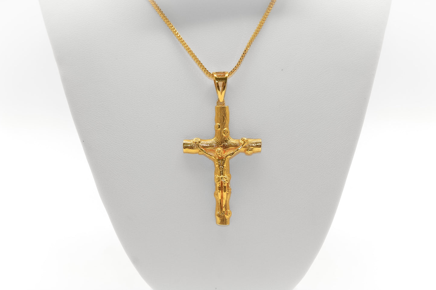 21K Gold Crucifix Criss Pendant