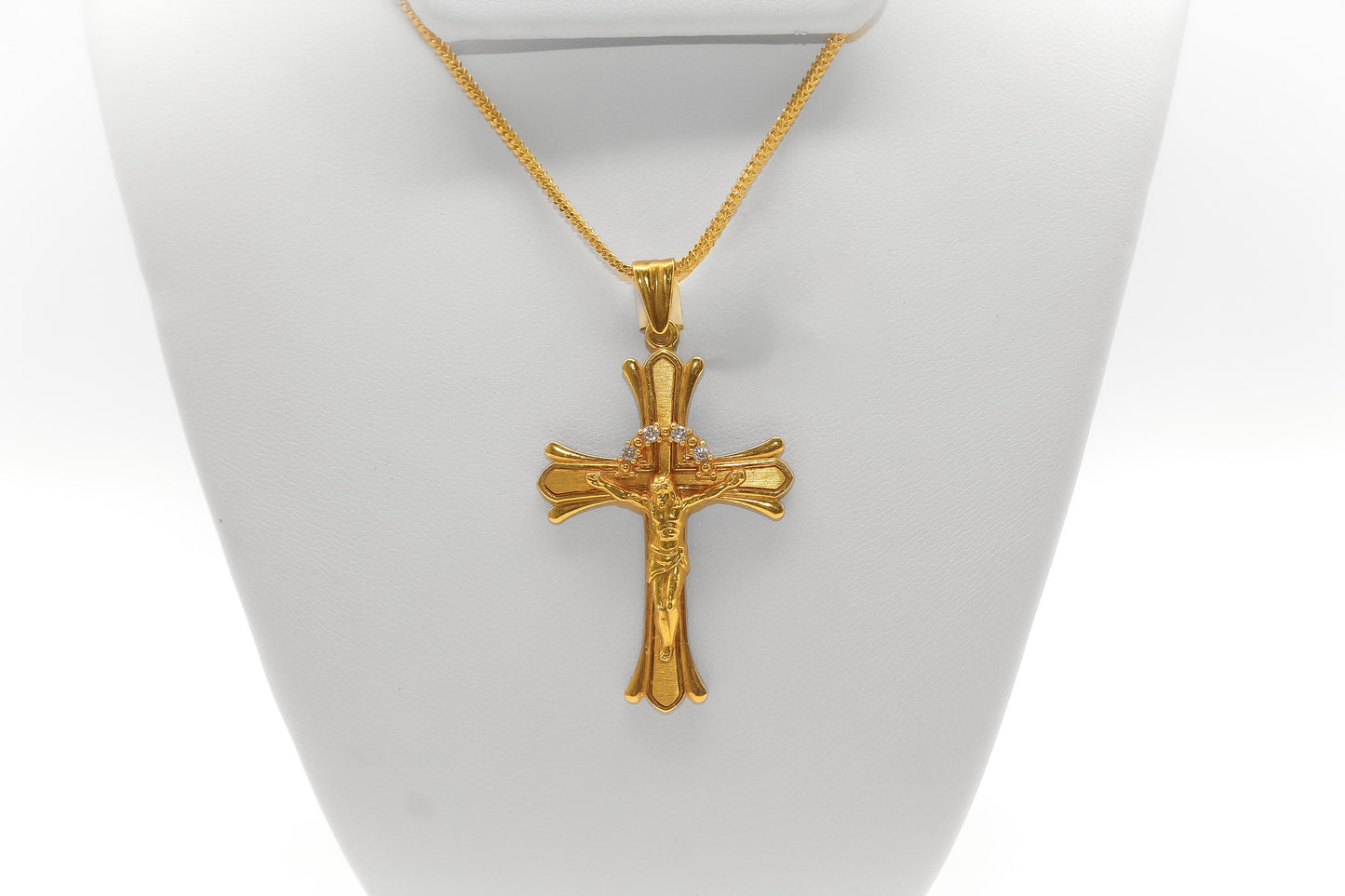 21K Gold Crucifix Cross Pendant