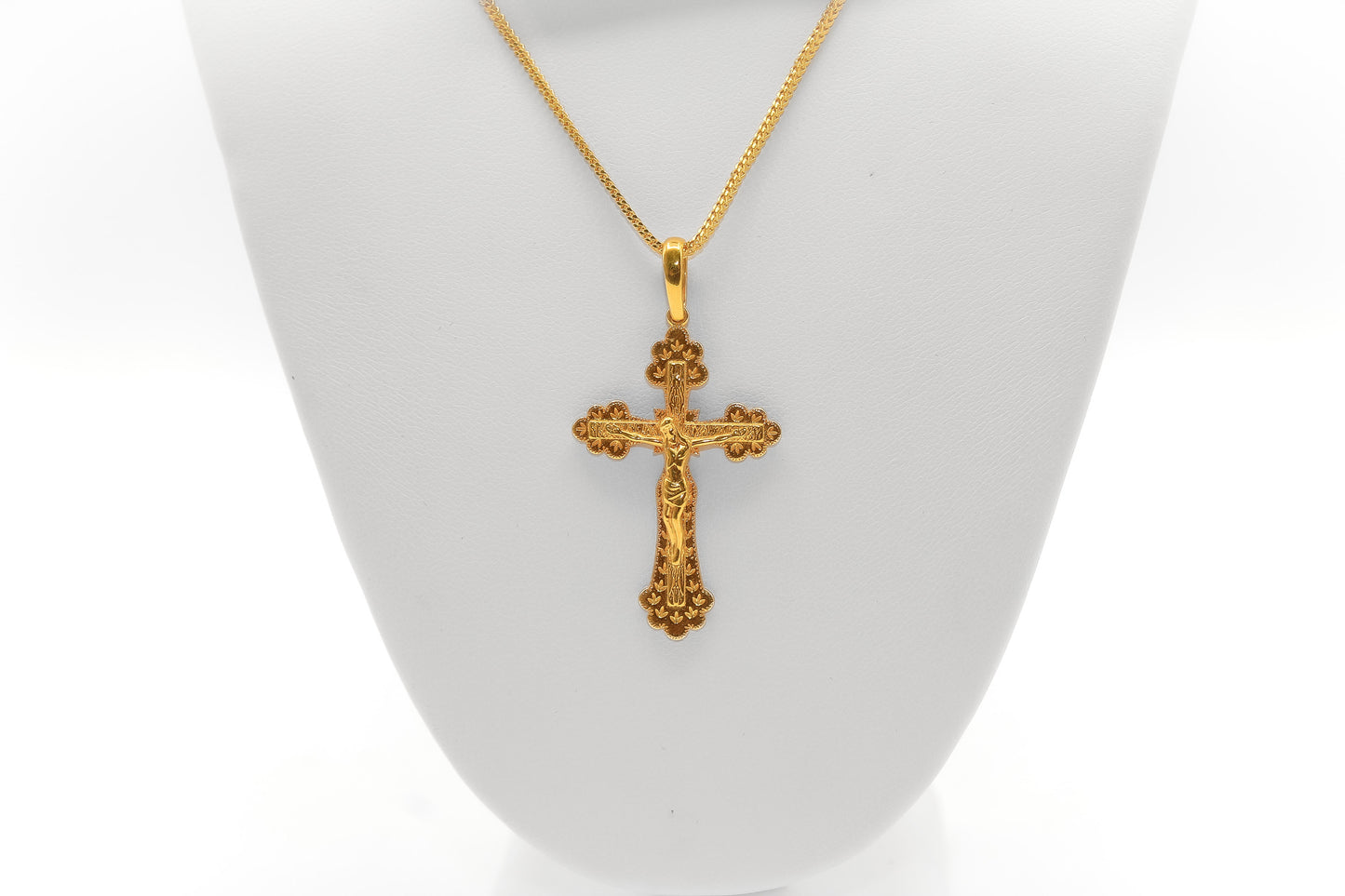 21K Gold Crucifix Cross Pendant