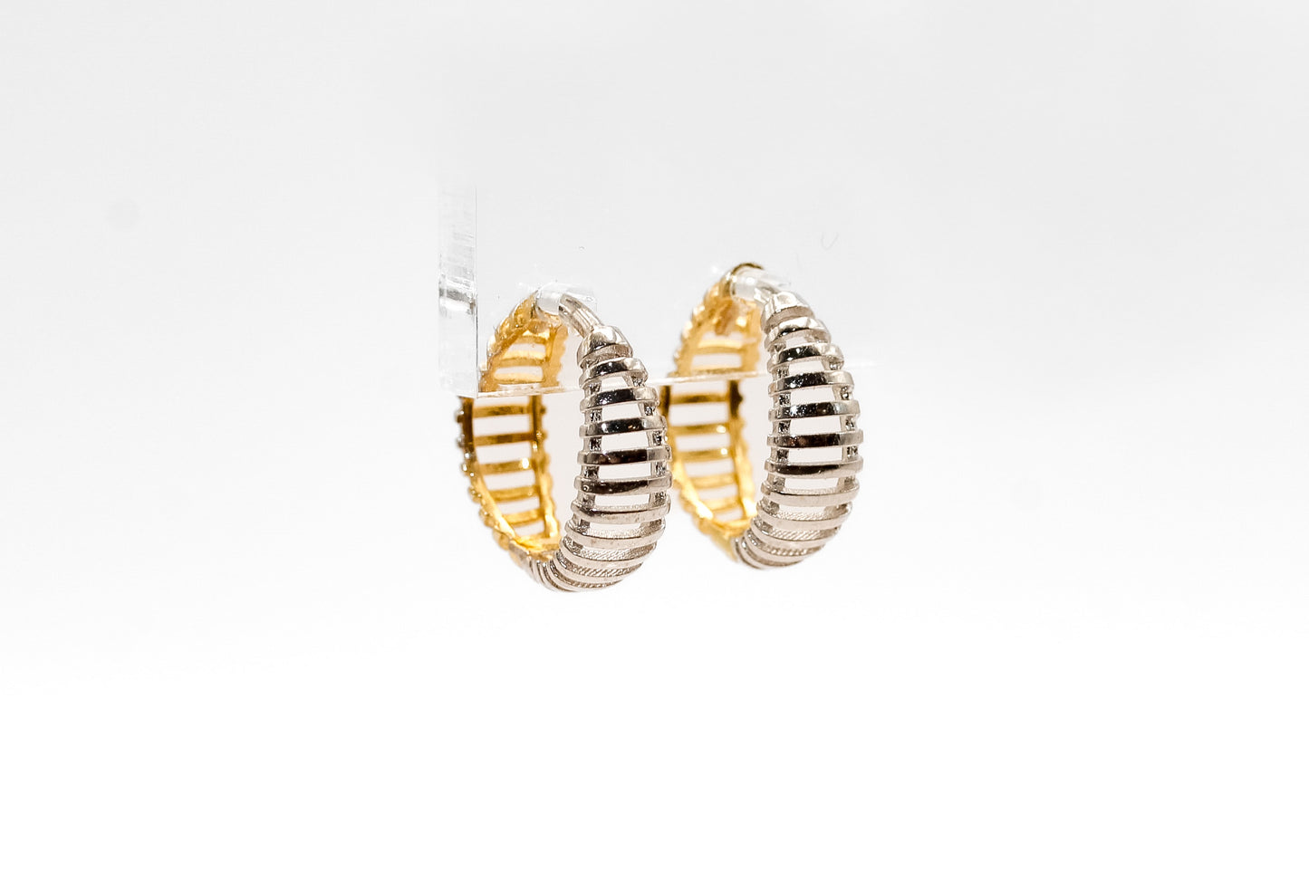 14K Gold Two Tone Earrings