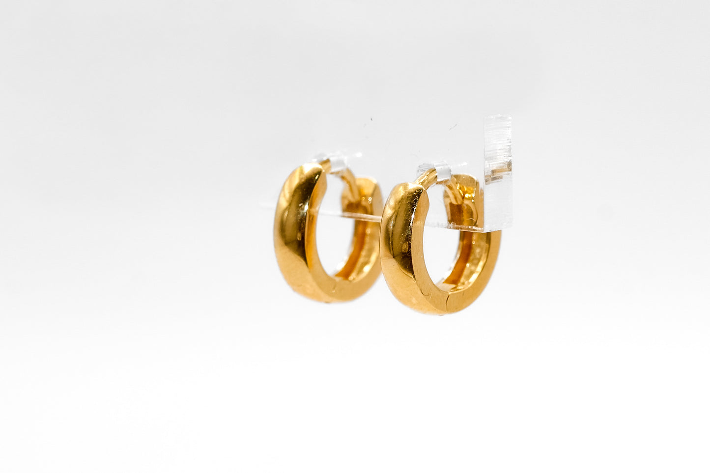 14K Gold Mini Rounded Huggies Earrings