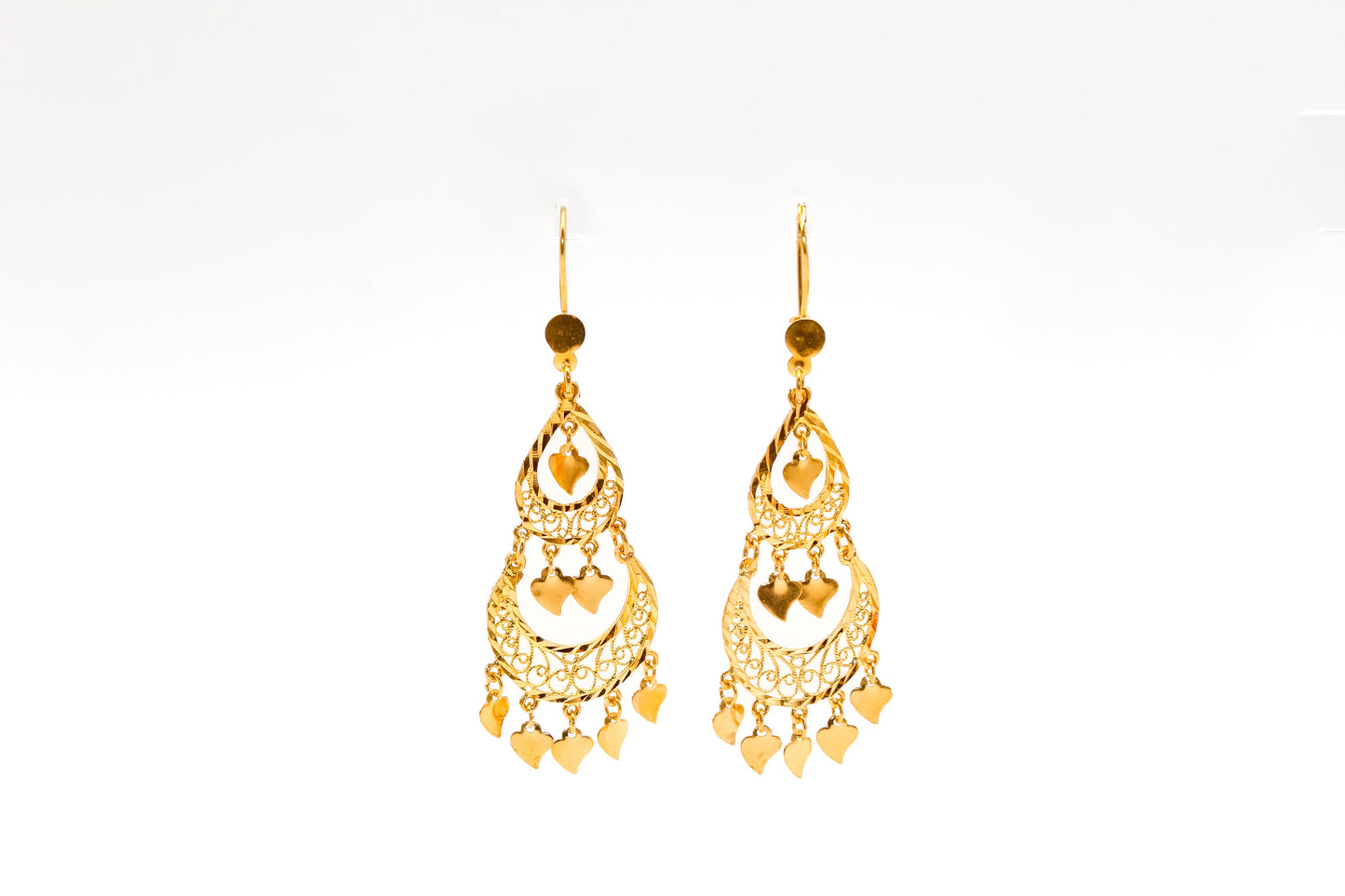 21K Gold Chandelier Earrings