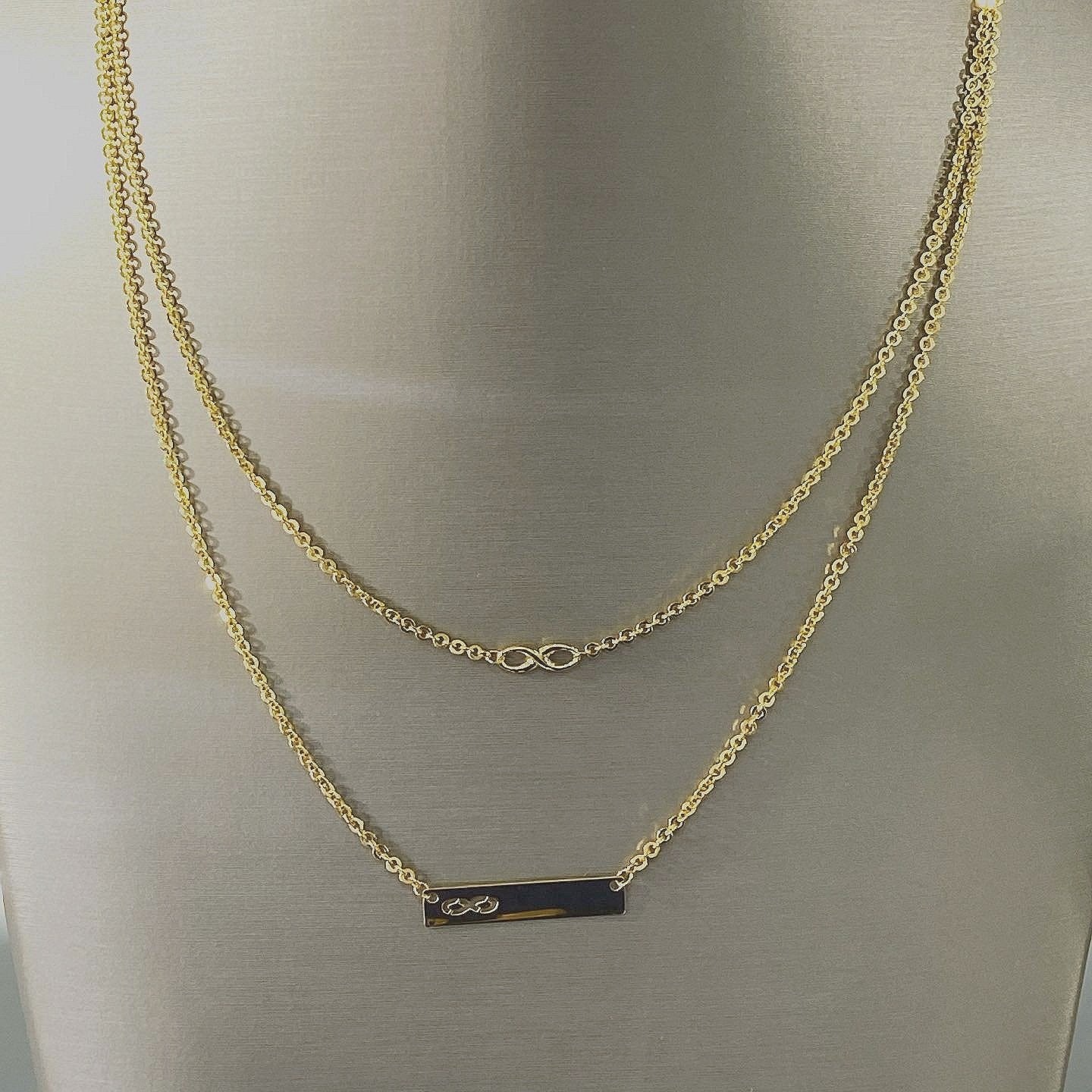 21K Gold 2 Layer Infinity Necklace