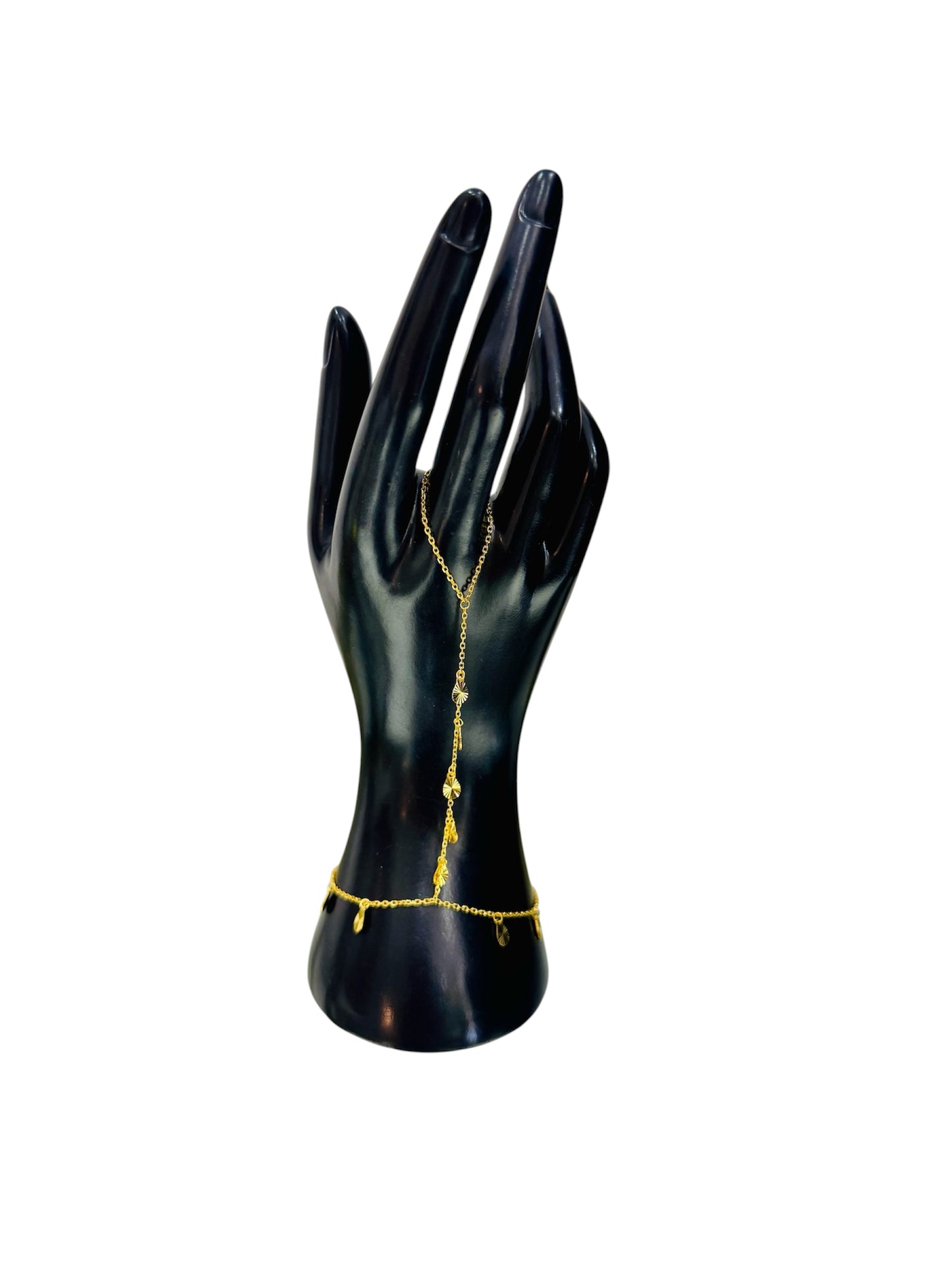21K Gold Charm Hand Bracelet