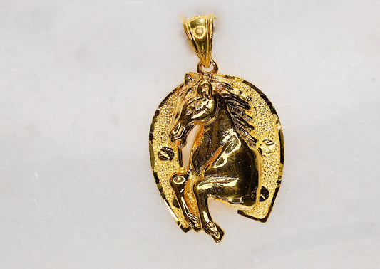 18K Gold Horse Pendant