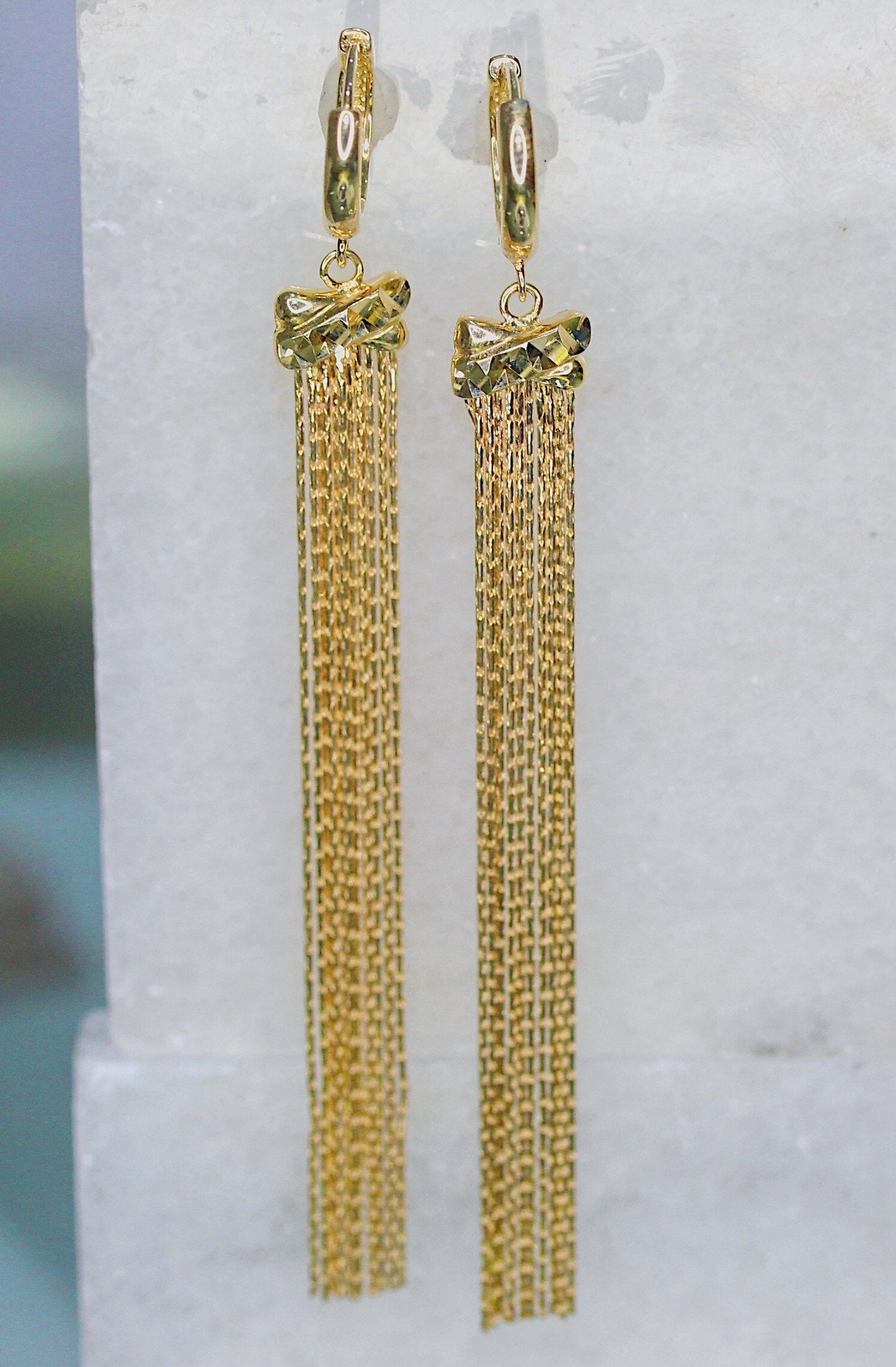 14K Gold Long Earrings