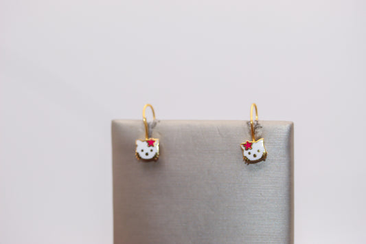 21k Gold Cat Earrings