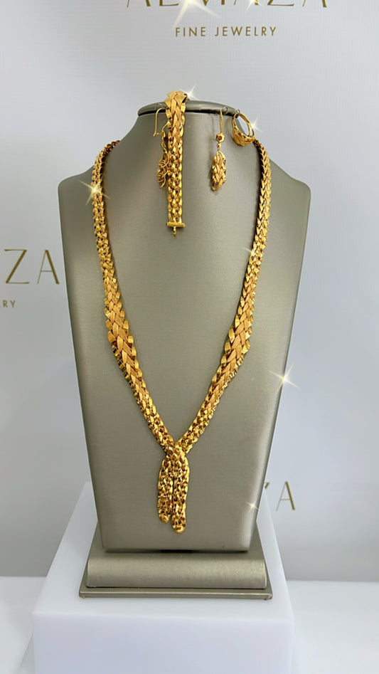 21k Gold  Braided Set