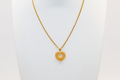 21K Gold Heart Necklace, 5.55 g, view 2