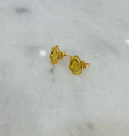 21k Gold Mini Post Coin Earrings