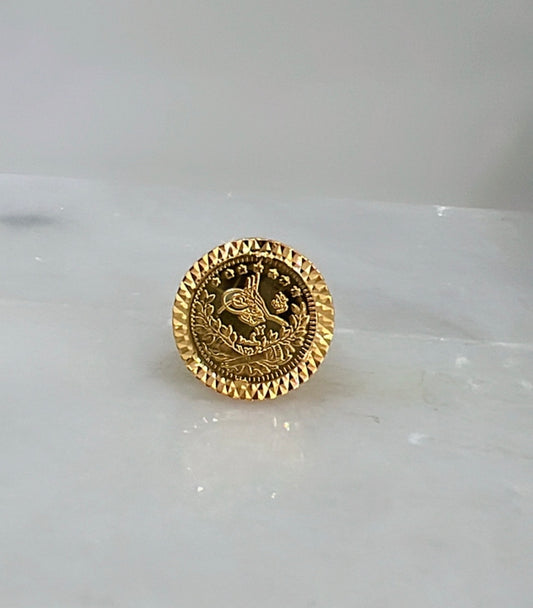 21k Gold Turkish Coin Ring