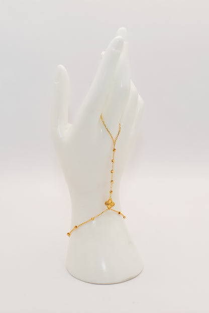 21k Gold beaded hand bracelet