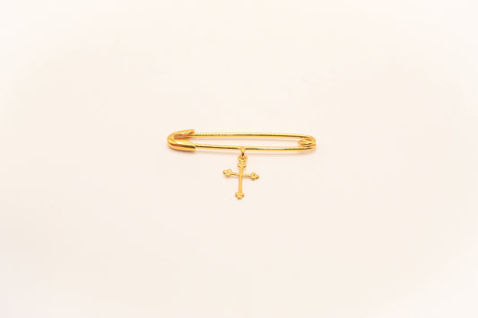 21K Gold Cross Kids Pin