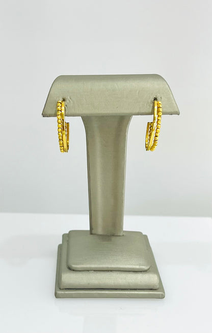 21k Gold Oval Beaded Earrings