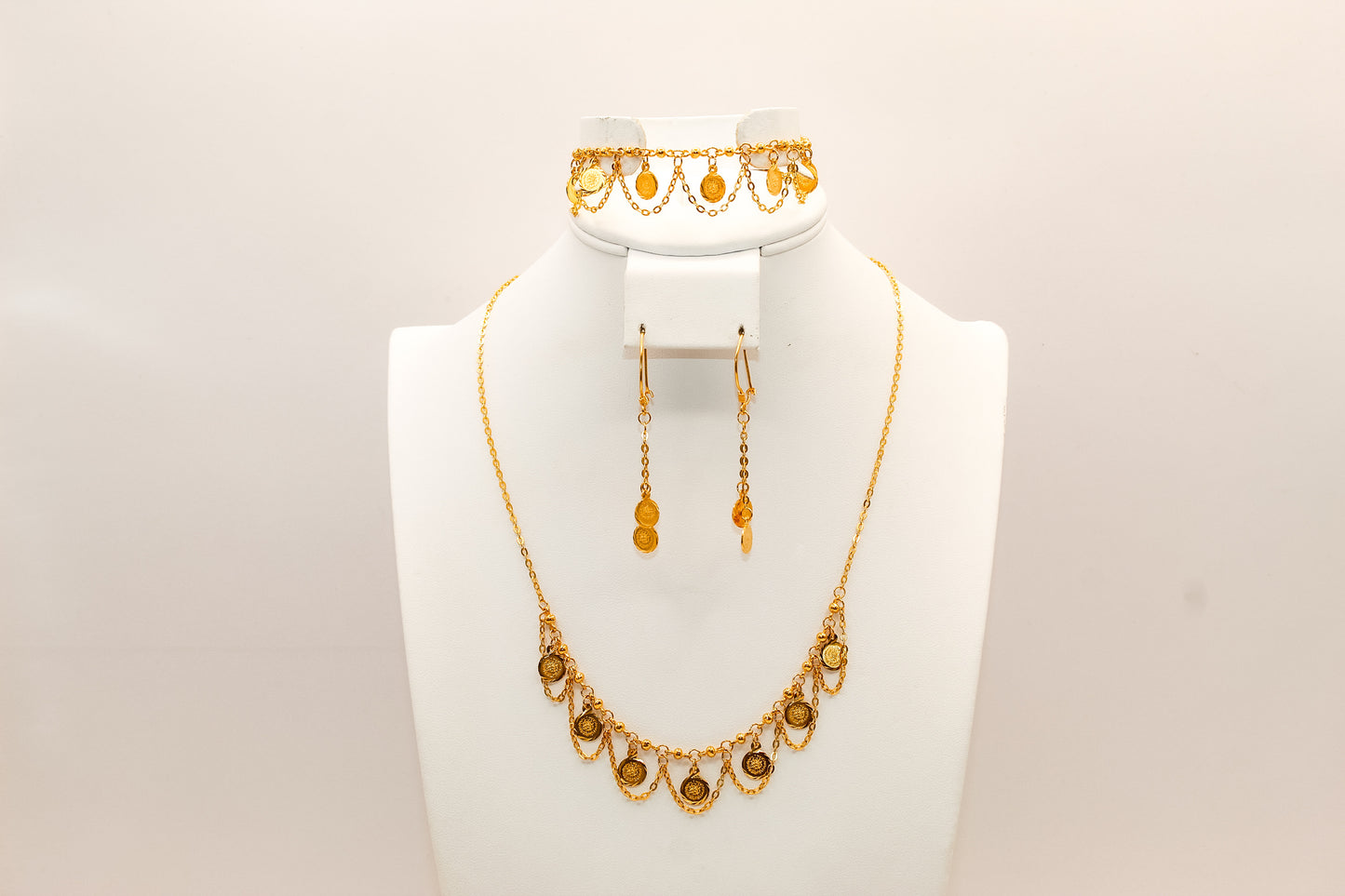 21K Gold Intricate Coin Set