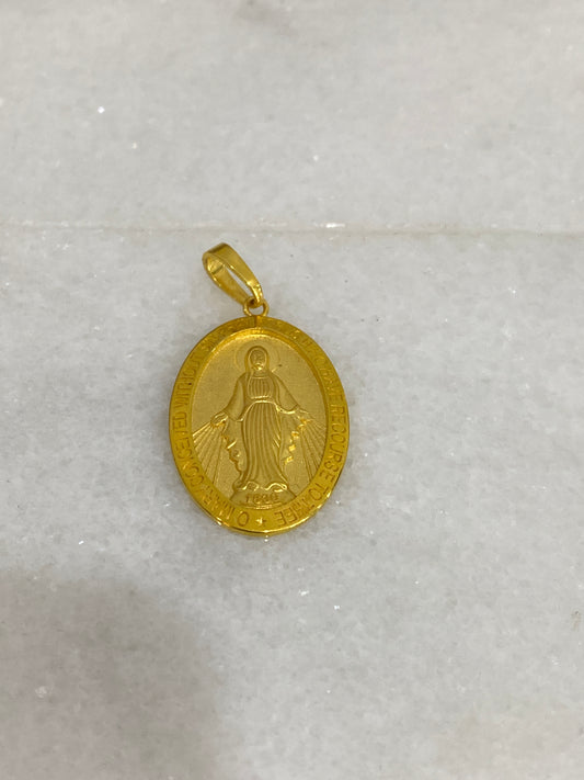 21k Gold Mother Mary Pendant