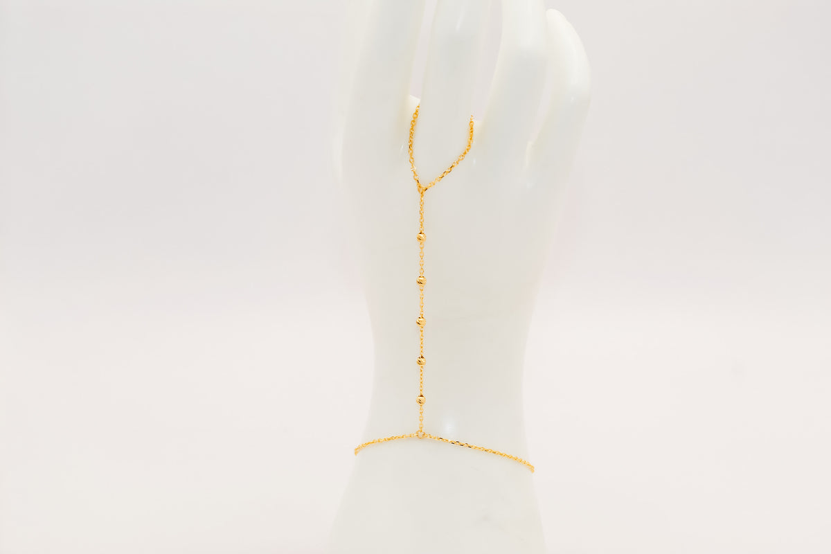 21k Gold simple beaded hand bracelet