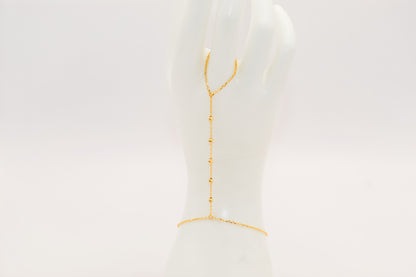 21k Gold simple beaded hand bracelet