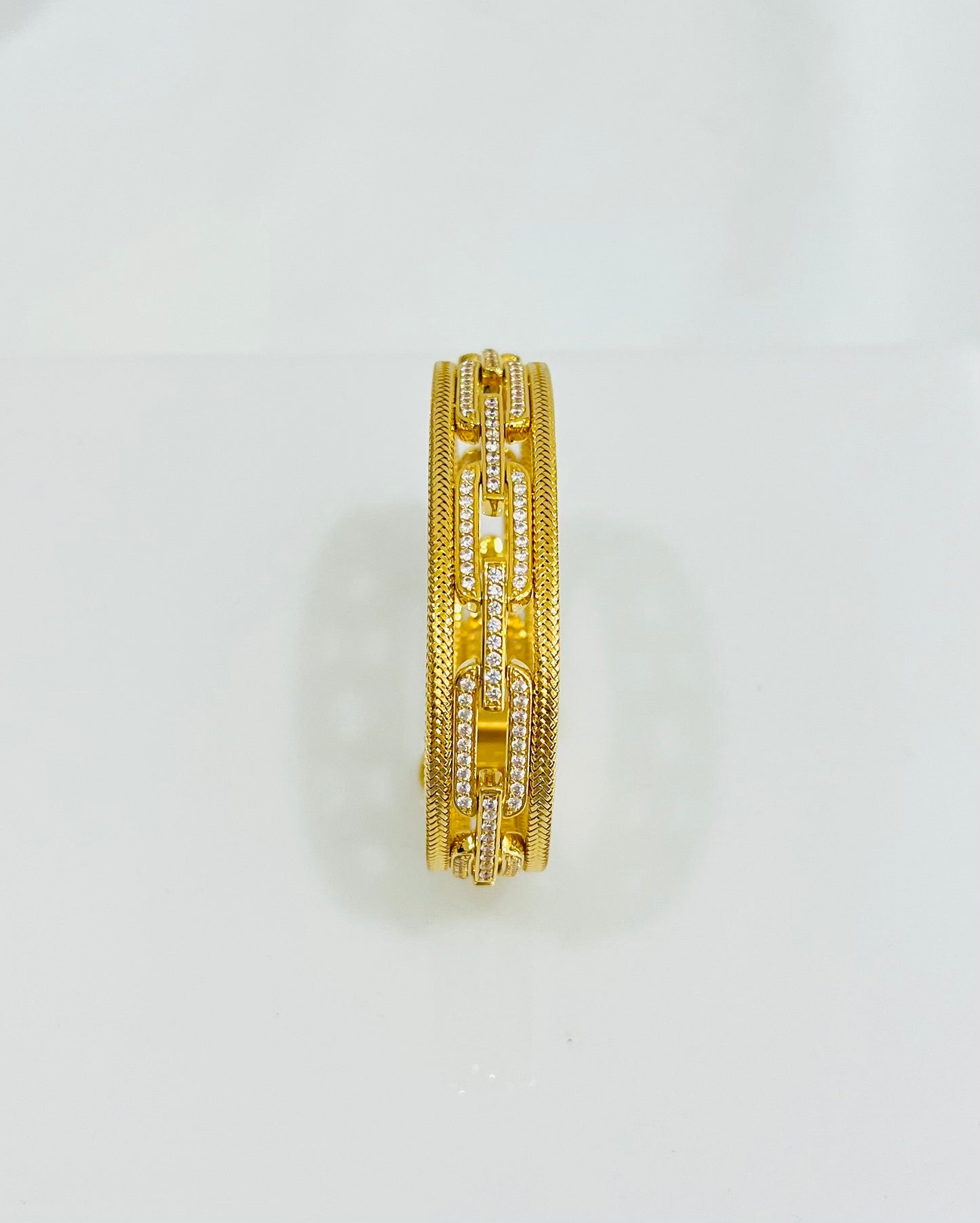 21k Gold Himo Link Cuff Bracelet