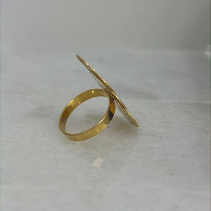 21k Gold Triple Coin Ring