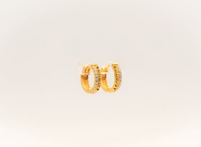 21K Gold Kids Mini Studded Huggies Earrings