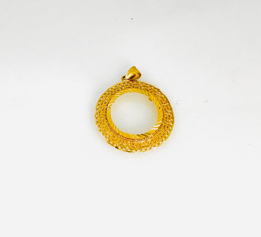 21k Gold Coin Frame Pendant