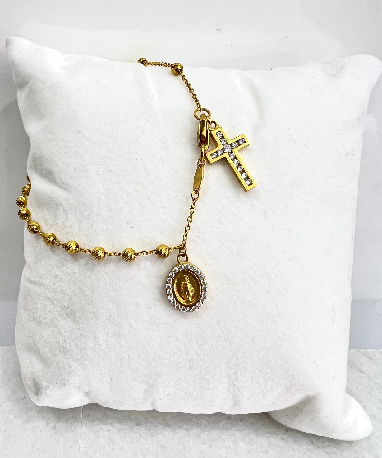 21k Gold Rosary Bracelet