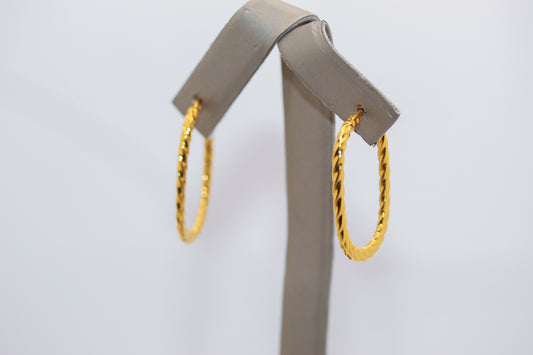 21k Gold Oval Hoop Earrings