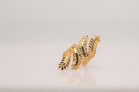 21K Gold Leaf Ring
