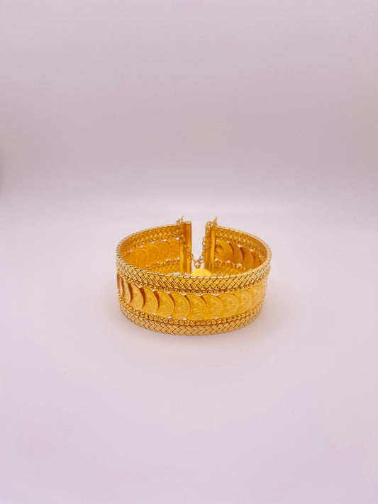 21k Gold Himo Coin Bracelet