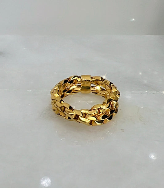 21k Gold Himo Twisted Link Ring