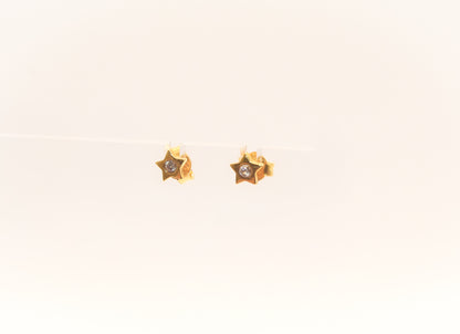 21K Gold Mini Star Kids Earrings