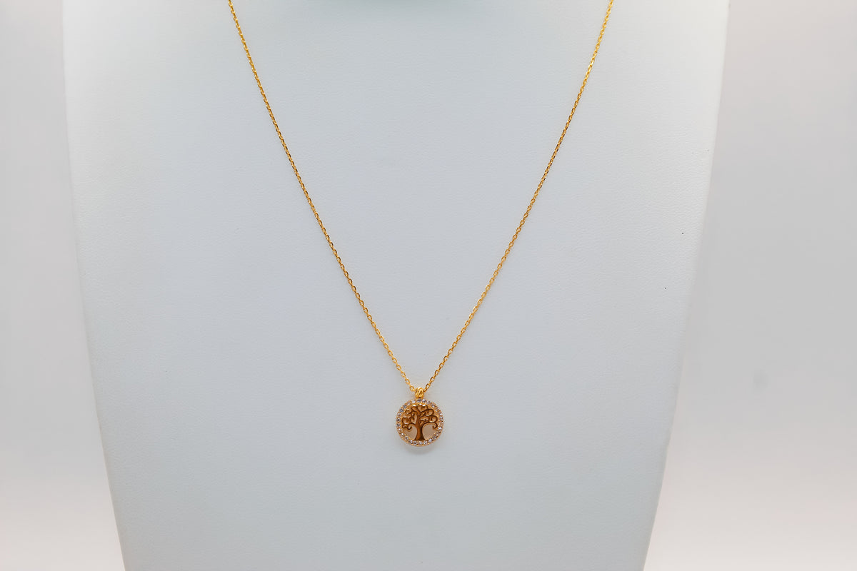 21K Gold Tree Necklace