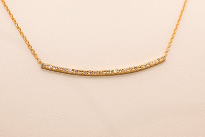 14k Gold Diamond Bar Necklace