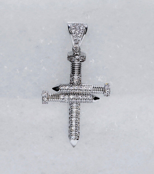 18k White Gold Cross Pendent