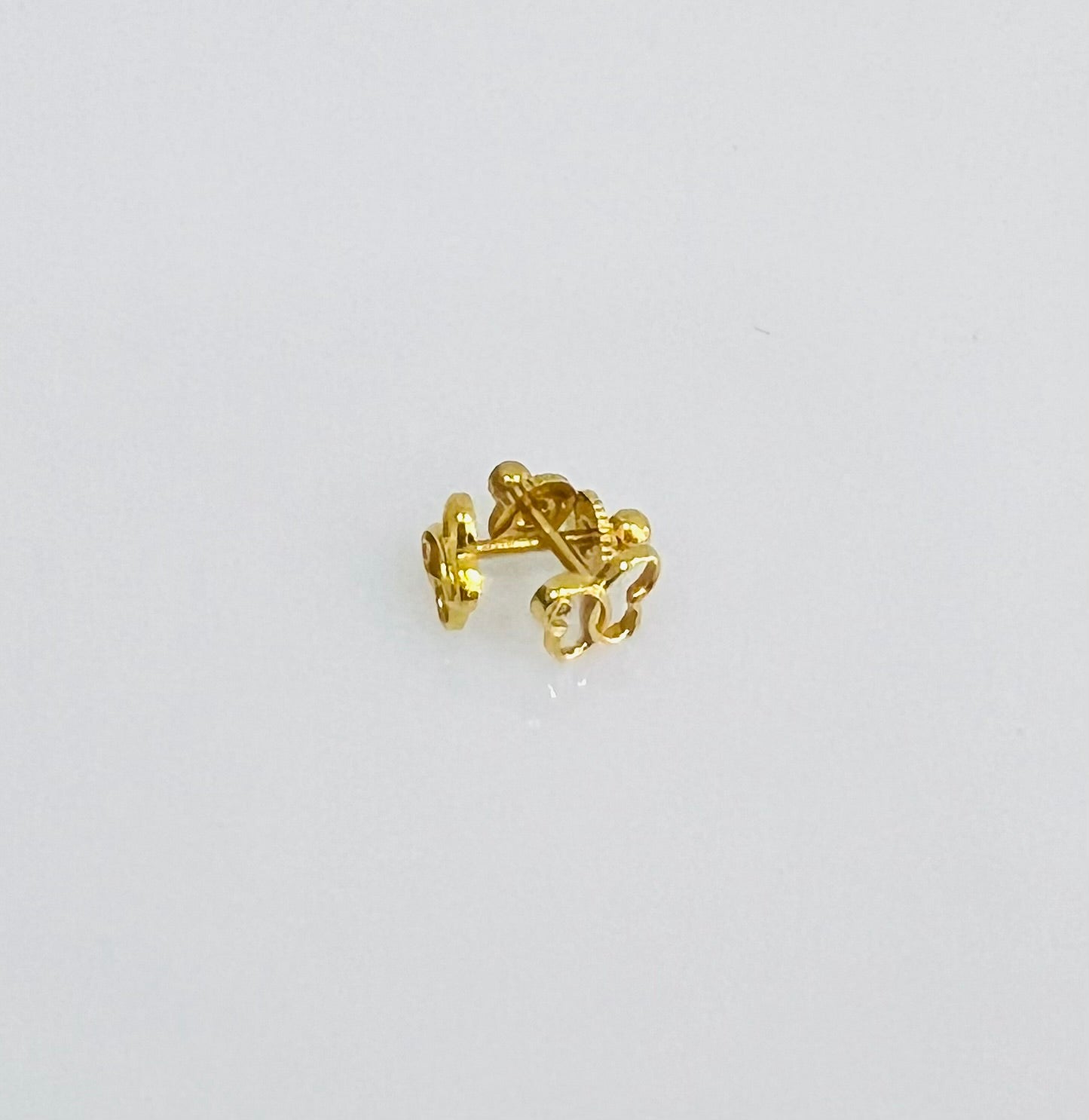 21k Gold Butterfly Screw Back Earrings
