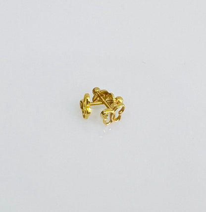 21k Gold Butterfly Screw Back Earrings