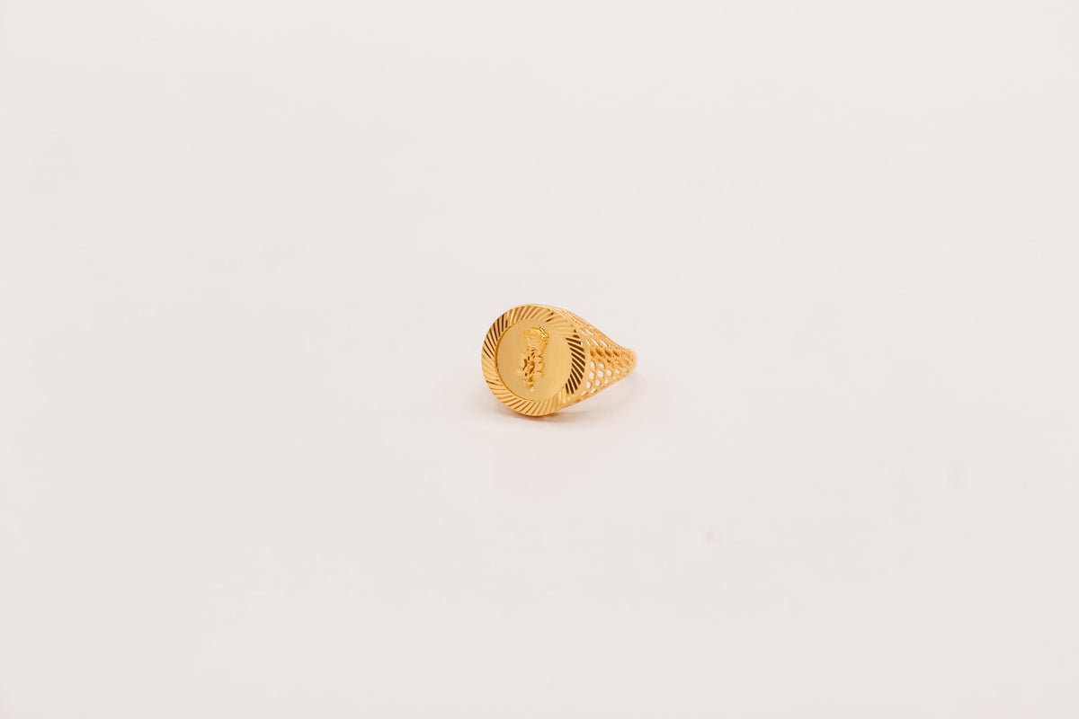 21K Gold Round Rose Ring