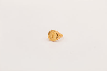 21K Gold Round Rose Ring